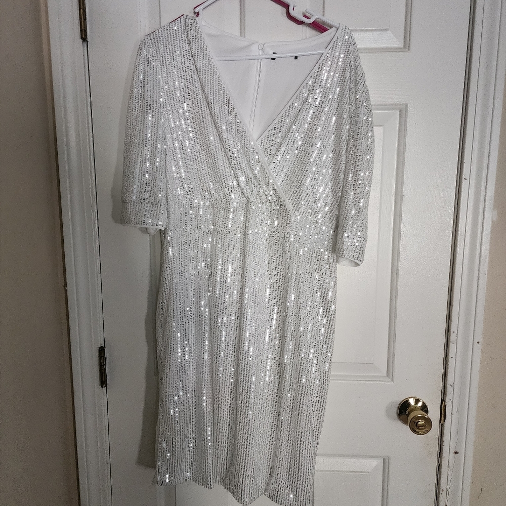 Sparkling White Sequin Dress